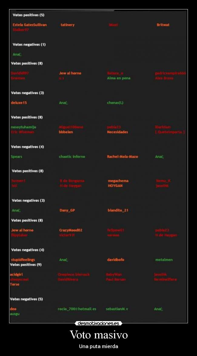 Voto masivo - Una puta mierda