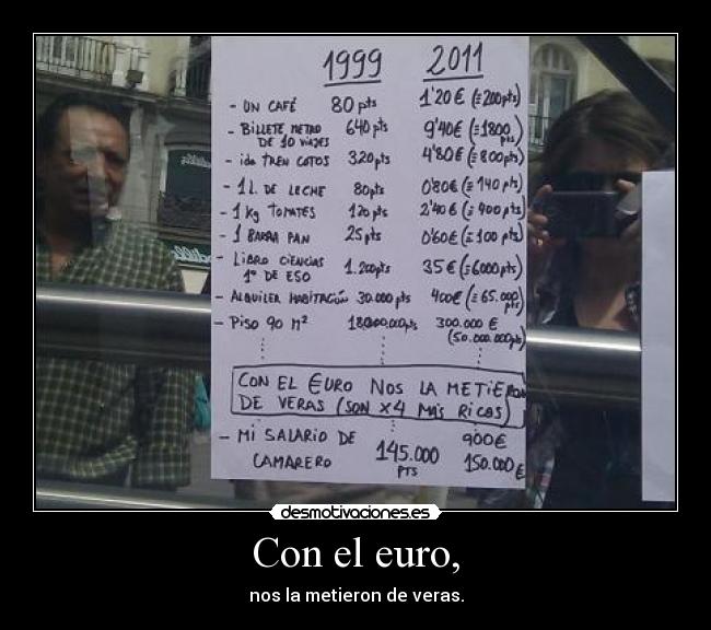 Con el euro, - nos la metieron de veras.