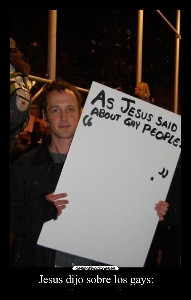 Jesus dijo sobre los gays: - 