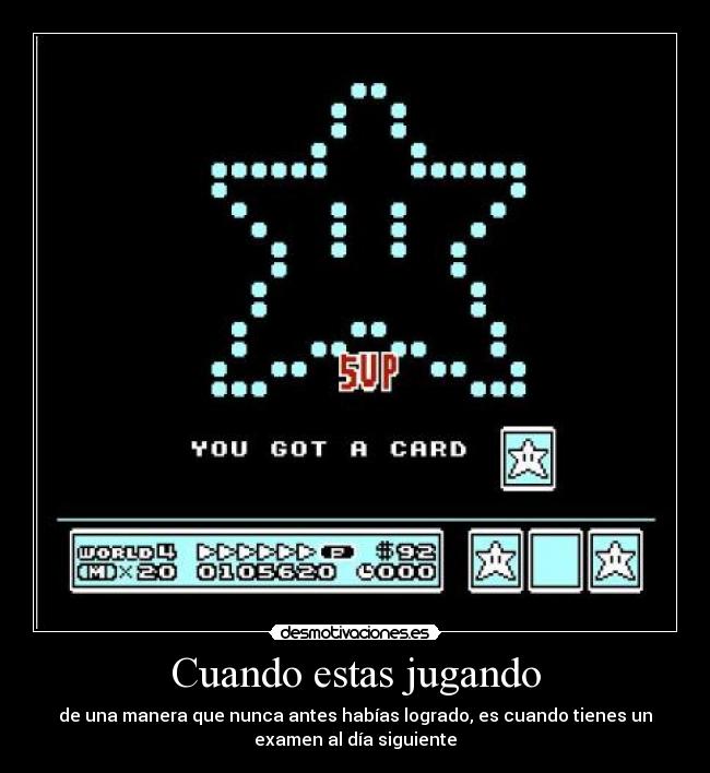 carteles mario bros examen desmotivaciones