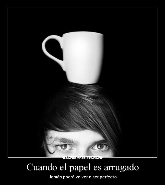 Cuando el papel es arrugado -