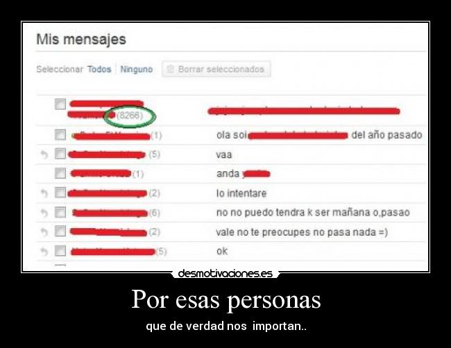 Por esas personas - que de verdad nos importan..