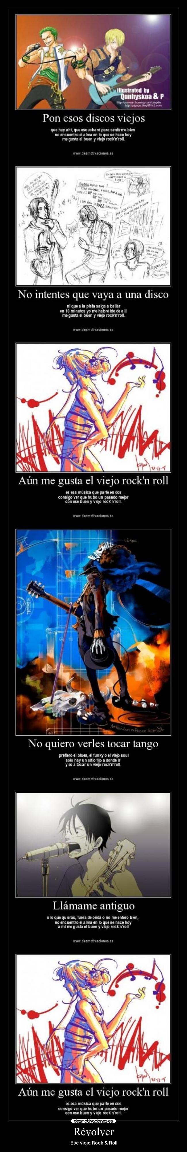 carteles one piece revolver ese viejo rock and roll primera cadena cancion jeremai desmotivaciones