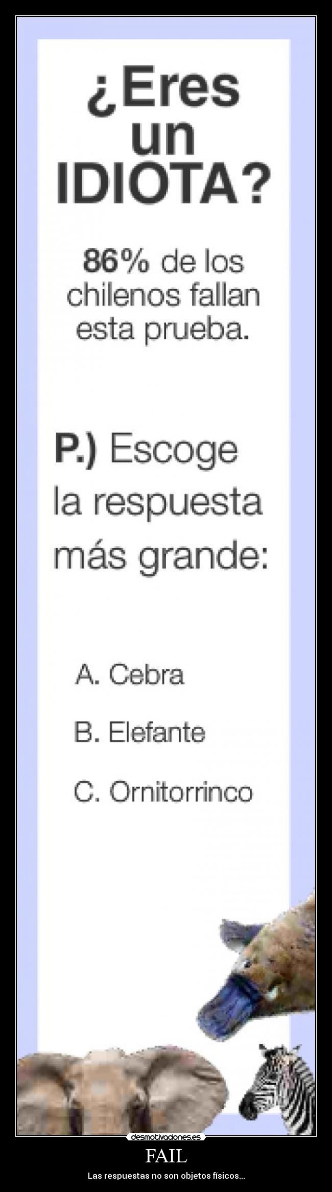 carteles fail fail respuesta grande chile elefente cebra ornitorrinco idiota porciento publicidad propaganda desmotivaciones