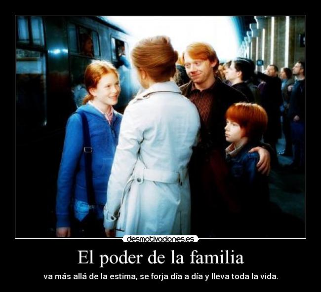 carteles familia familia ronmione ron hermione harry potter epilogo amor poder familia frases originales desmotivaciones