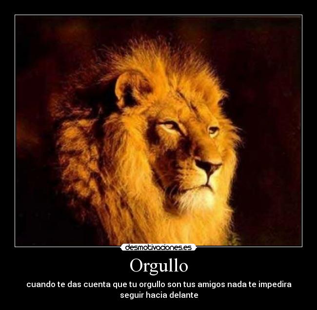 Orgullo - cuando te das cuenta que tu orgullo son tus amigos nada te impedira
seguir hacia delante