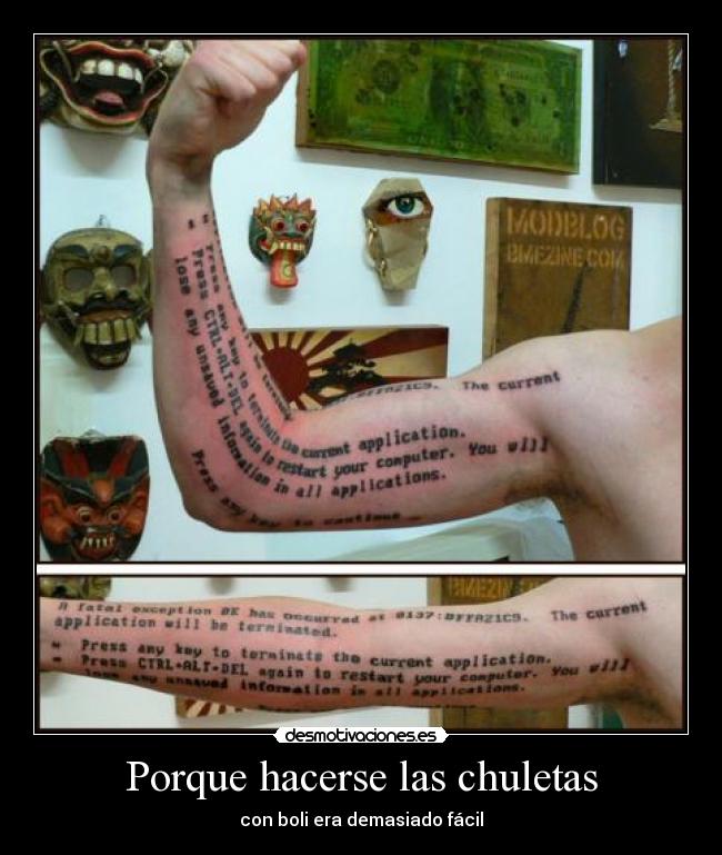 Porque hacerse las chuletas - con boli era demasiado fácil