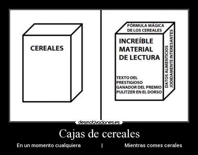 Cajas de cereales - En un momento cualquiera | Mientras comes cerales