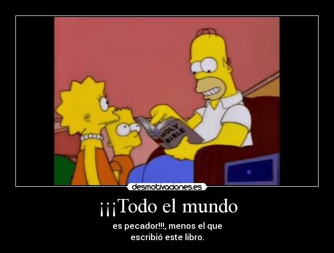 carteles mundo homer holy bible desmotivaciones
