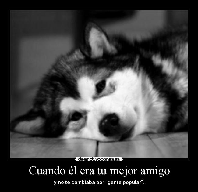 Cuando él era tu mejor amigo - y no te cambiaba por gente popular.