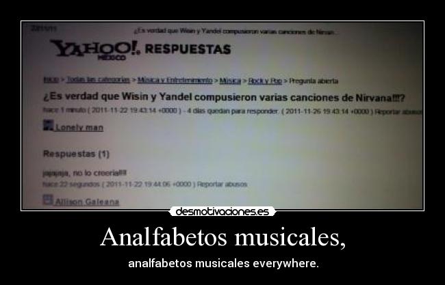 Analfabetos musicales, - 