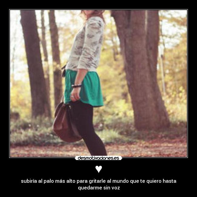 ♥ - subiría al palo más alto para gritarle al mundo que te quiero hasta quedarme sin voz