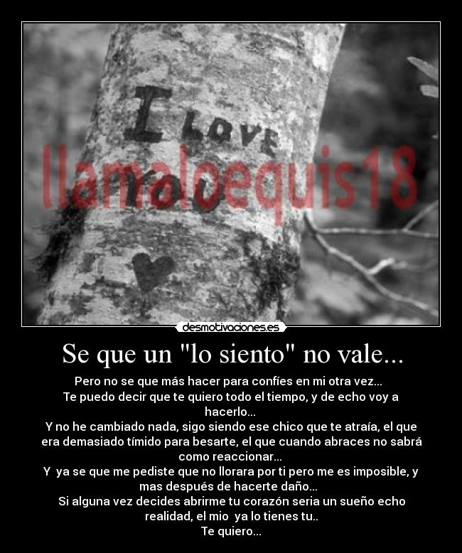 Se que un lo siento no vale... - 