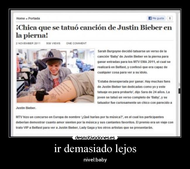 ir demasiado lejos - nivel:baby