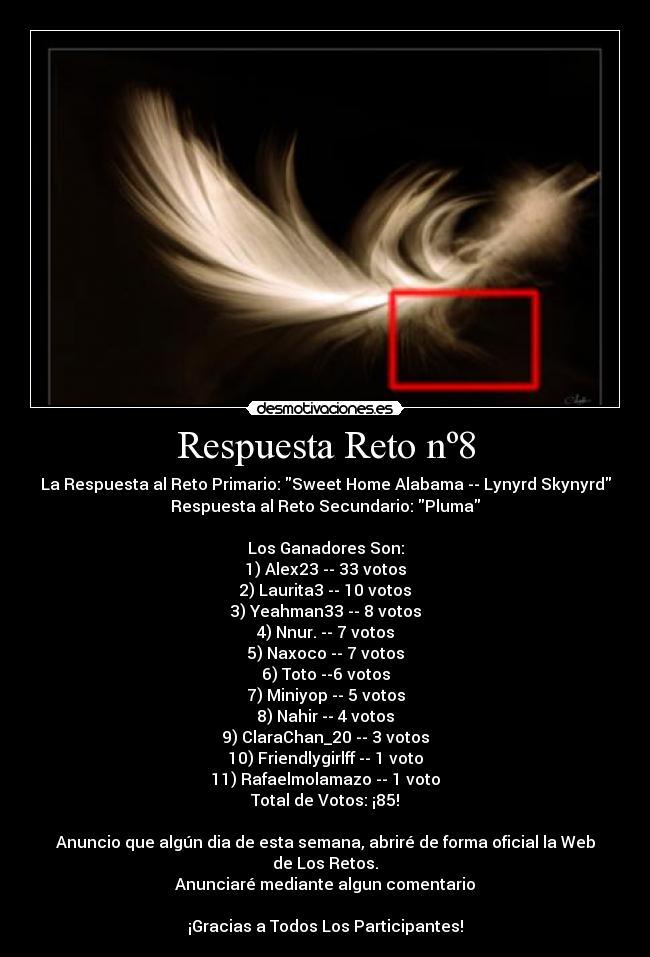 carteles reto musical respuesta gracias los participantes desmotivaciones