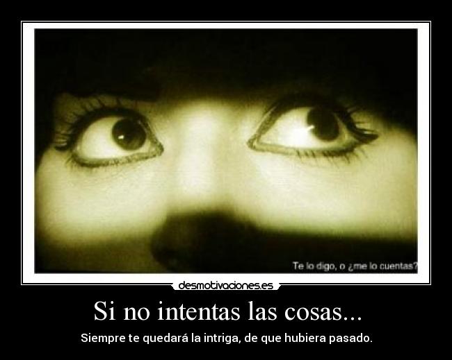 Si no intentas las cosas... - Siempre te quedará la intriga, de que hubiera pasado.
