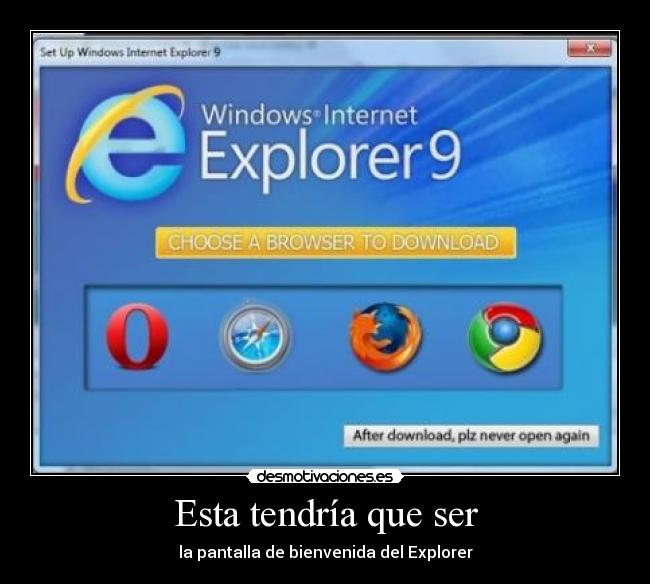 Esta tendría que ser - la pantalla de bienvenida del Explorer