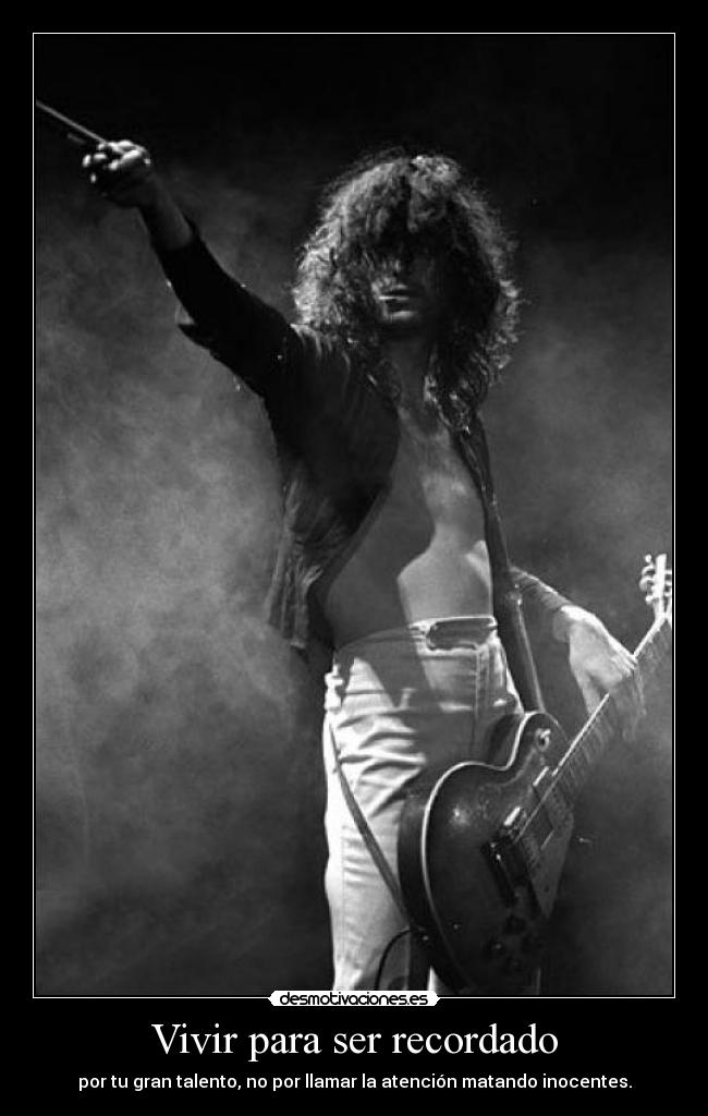 carteles tenyearsgone jimmy page tocando violin bow brujo guitarra desmotivaciones