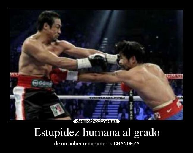 Estupidez humana al grado - de no saber reconocer la GRANDEZA