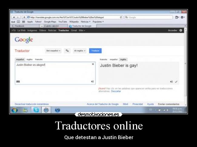 Traductores online - Que detestan a Justin Bieber