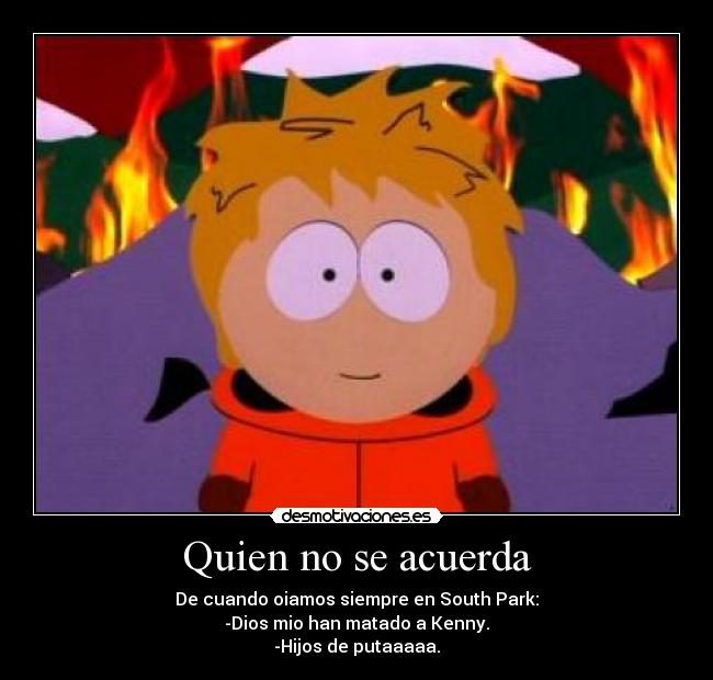 carteles kenny south park desmotivaciones