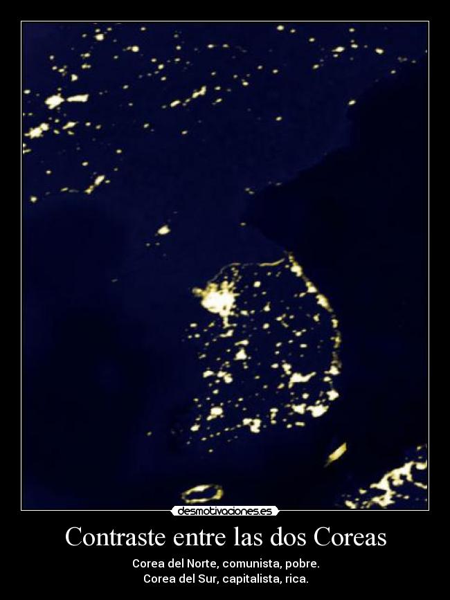 Contraste entre las dos Coreas -