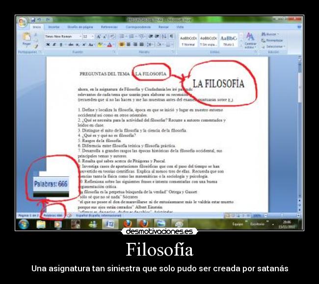 Filosofía - Una asignatura tan siniestra que solo pudo ser creada por satanás