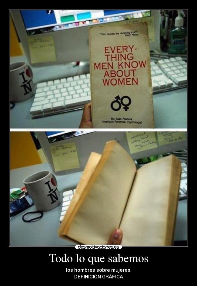 Todo lo que sabemos - los hombres sobre mujeres.
DEFINICIÓN GRÁFICA