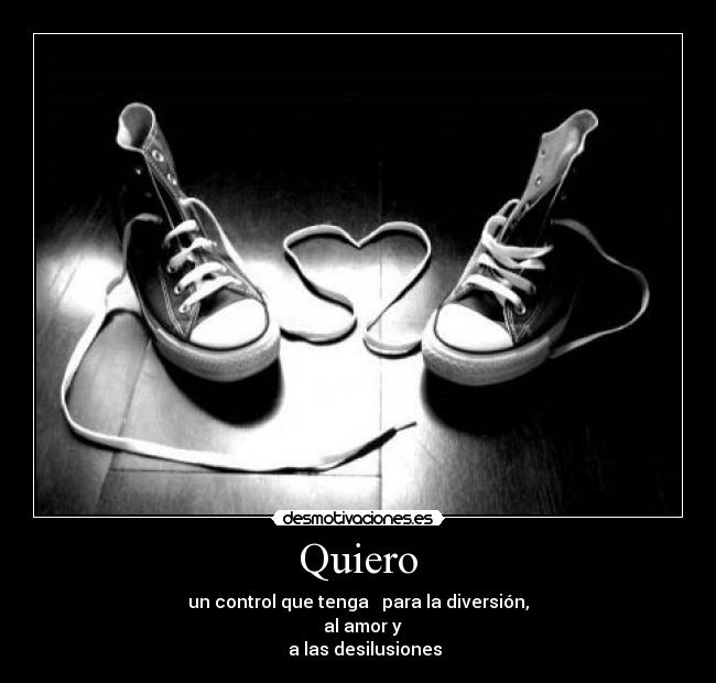 Quiero - un control que tenga  ►para la diversión,
▌▌ al amor y 
■  a las desilusiones