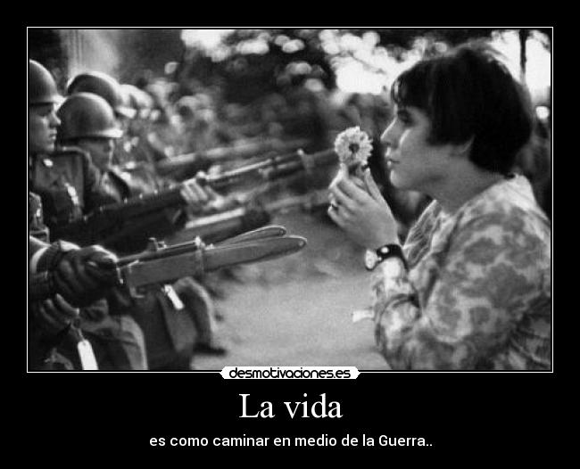 La vida - es como caminar en medio de la Guerra..