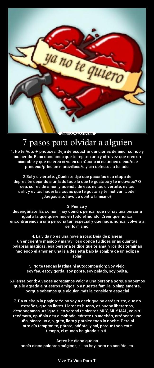 7 pasos para olvidar a alguien - 