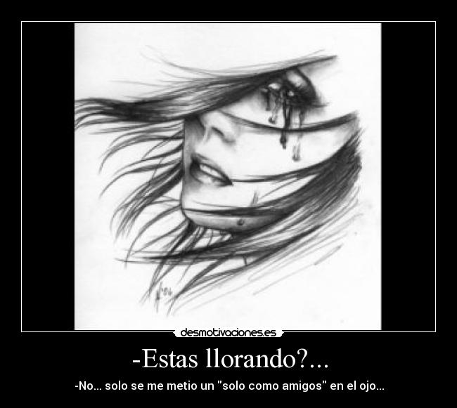 -Estas llorando?... - -No... solo se me metio un solo como amigos en el ojo...