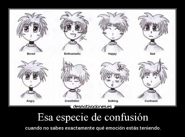 Esa especie de confusión - cuando no sabes exactamente qué emoción estás teniendo.