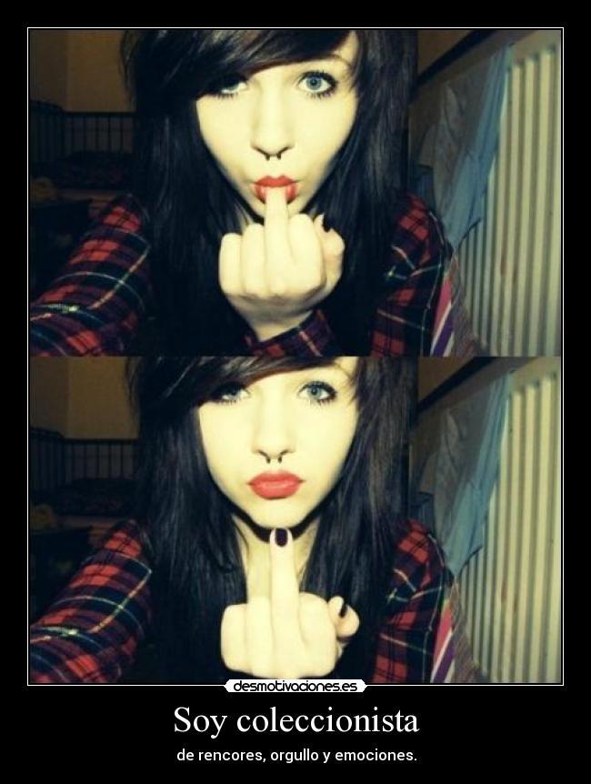 Soy coleccionista - de rencores, orgullo y emociones.