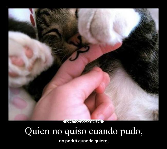 Quien no quiso cuando pudo, - no podrá cuando quiera.