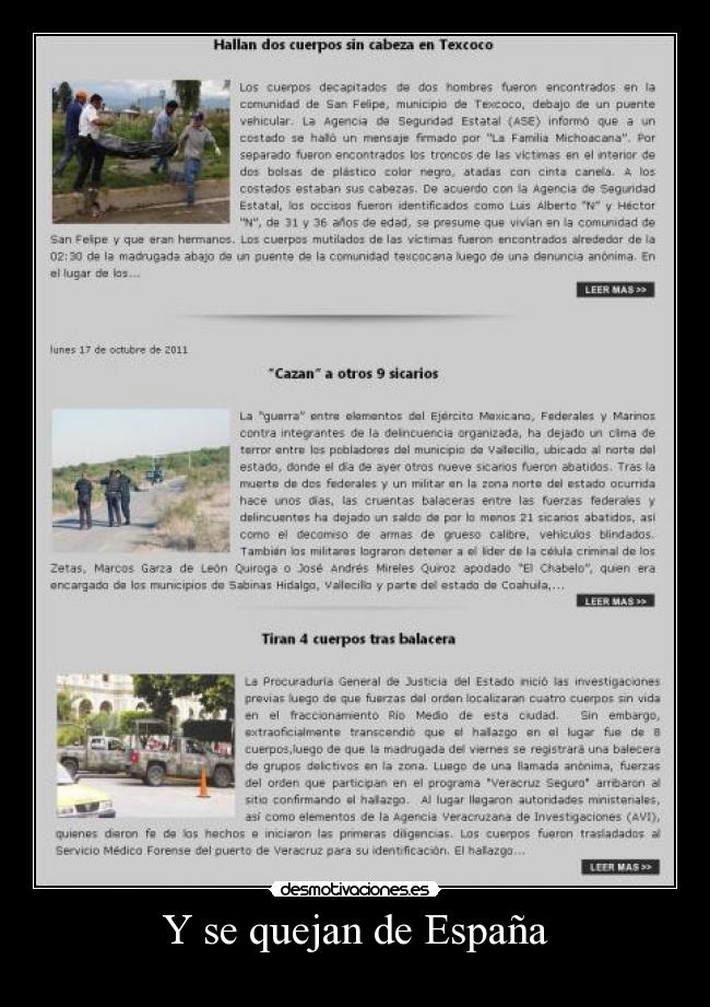 Y se quejan de España -