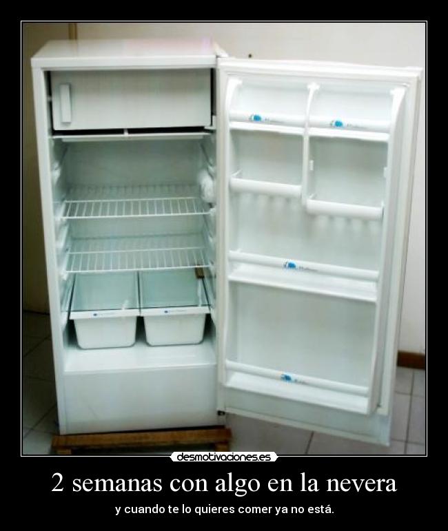 2 semanas con algo en la nevera - y cuando te lo quieres comer ya no está.
