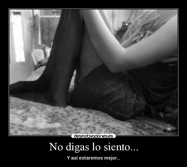 No digas lo siento... - Y así estaremos mejor...