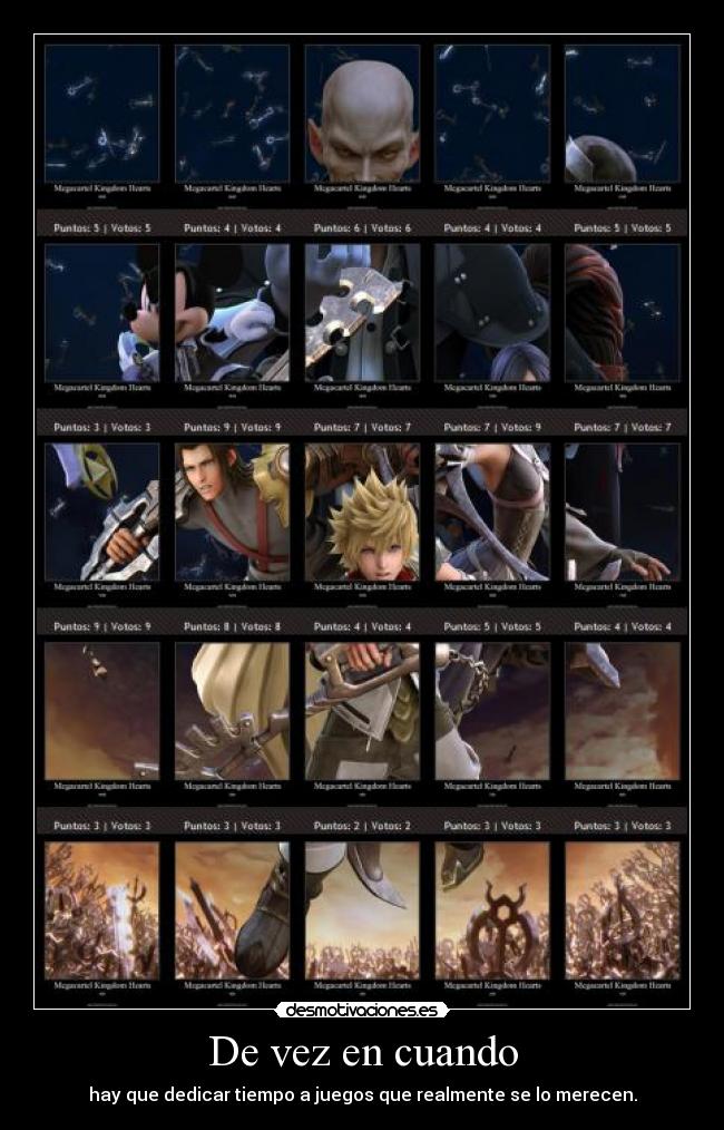 carteles dedicar tiempo juegos kingdom hearts birth sleep merecer desmotivaciones