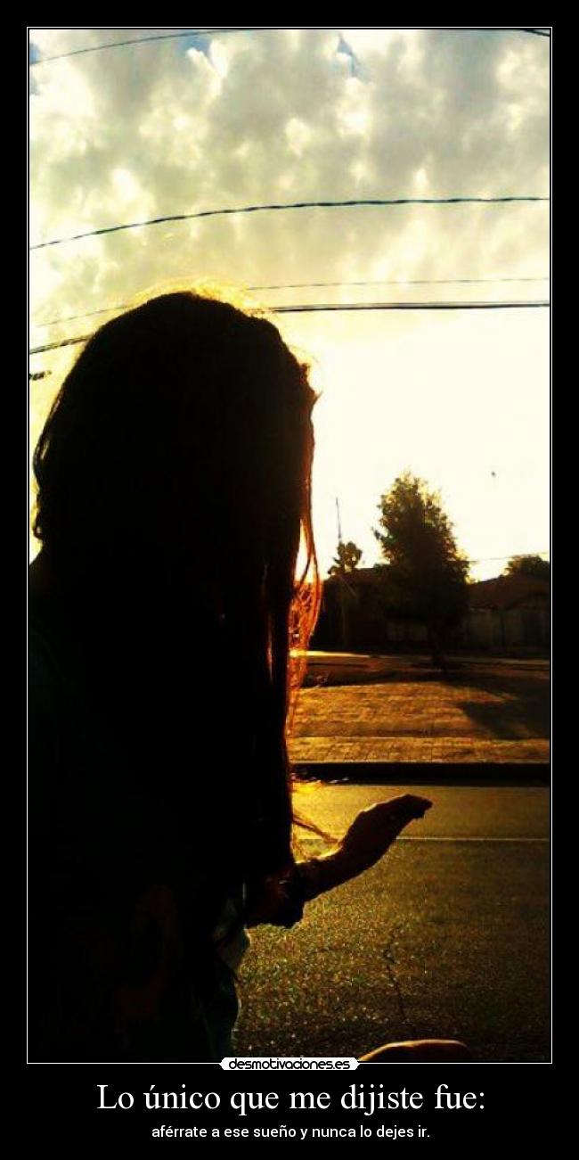 Lo único que me dijiste fue: -