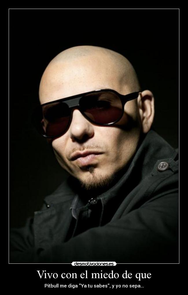 Vivo con el miedo de que - Pitbull me diga Ya tu sabes, y yo no sepa...