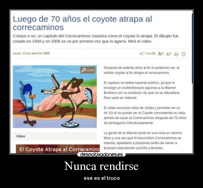 carteles coyote correcaminos desmotivaciones