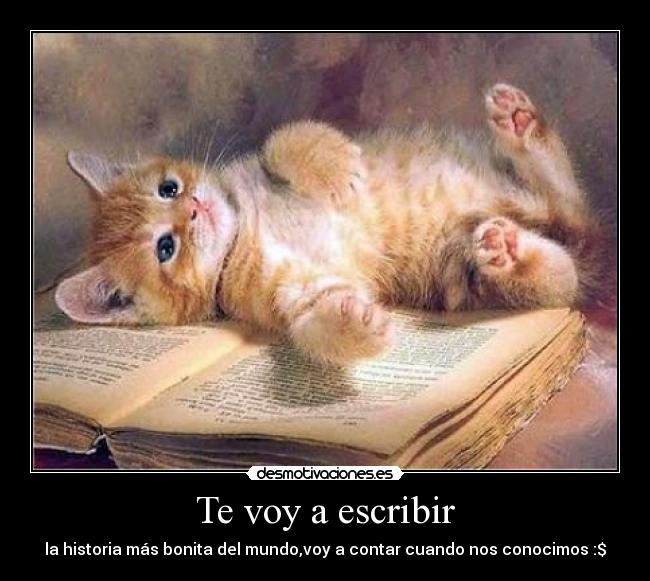 Te voy a escribir - la historia más bonita del mundo,voy a contar cuando nos conocimos :$