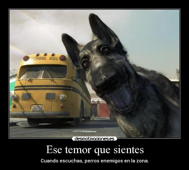 Ese temor que sientes - Cuando escuchas, perros enemigos en la zona.