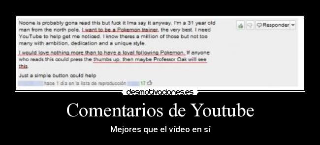 Comentarios de Youtube - Mejores que el vídeo en sí