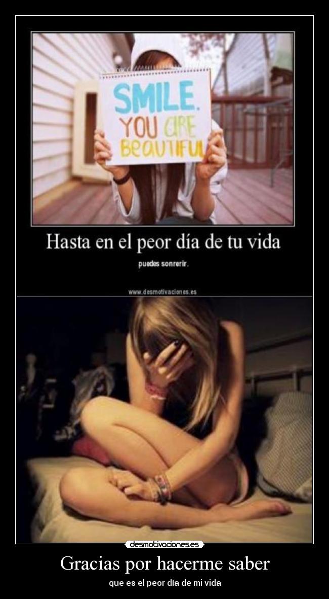 Gracias por hacerme saber - 