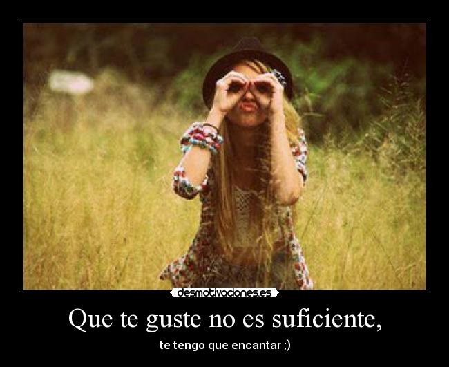 Que te guste no es suficiente, - 