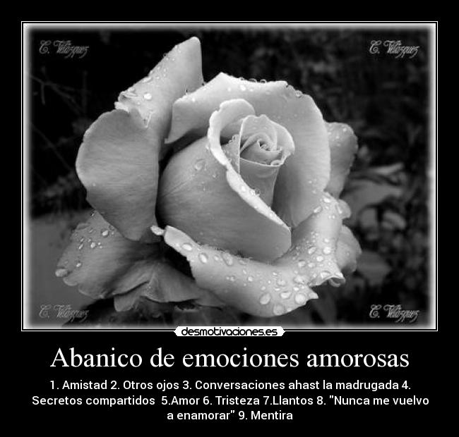 Abanico de emociones amorosas -