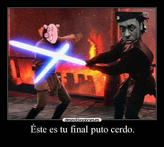 Éste es tu final puto cerdo. -