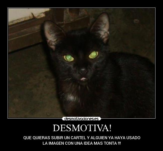 DESMOTIVA! - QUE QUIERAS SUBIR UN CARTEL Y ALGUIEN YA HAYA USADO
LA IMAGEN CON UNA IDEA MAS TONTA !!!
